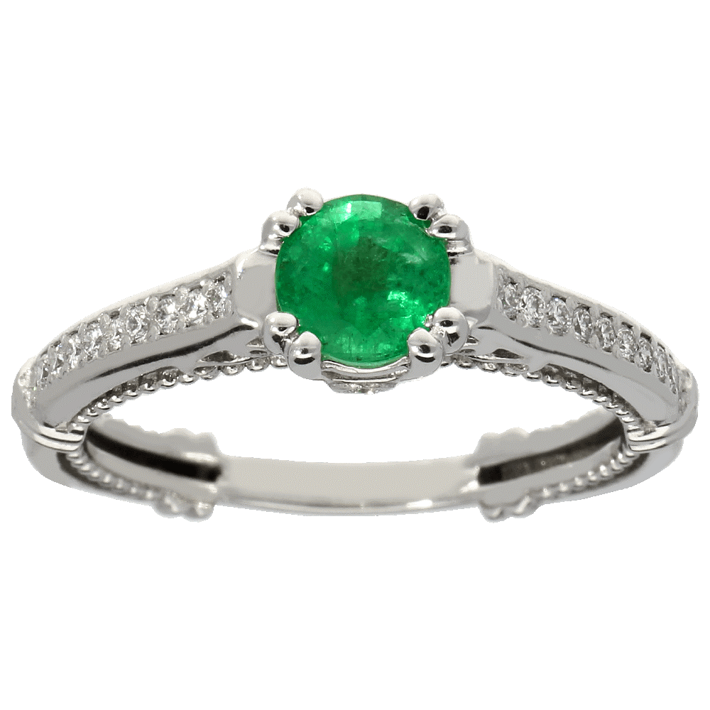 CELEBRATION sužadėtuvių žiedas ar žiedas moteriai su smaragdu ir briliantais