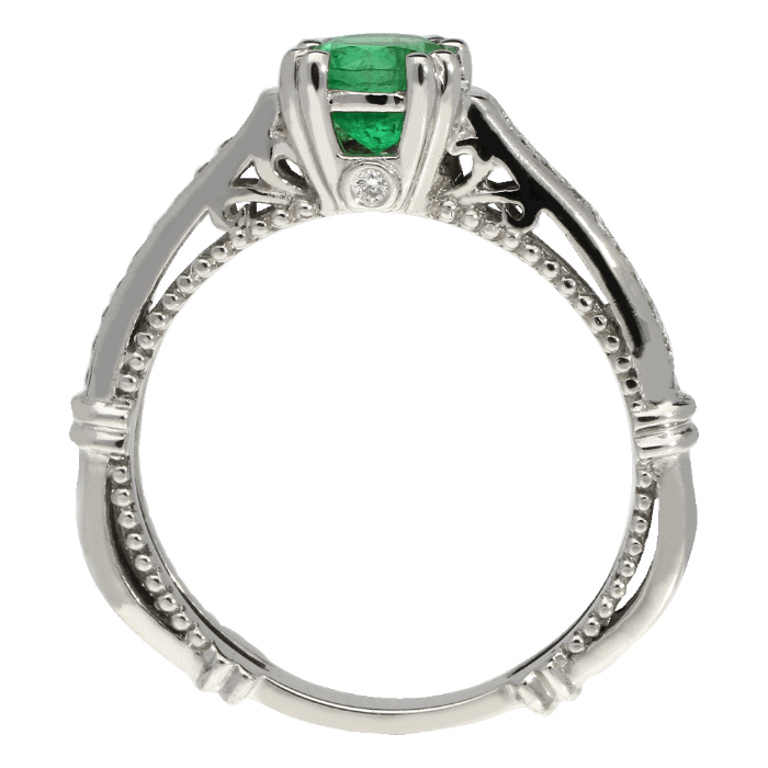 CELEBRATION sužadėtuvių žiedas ar žiedas moteriai su smaragdu ir briliantais